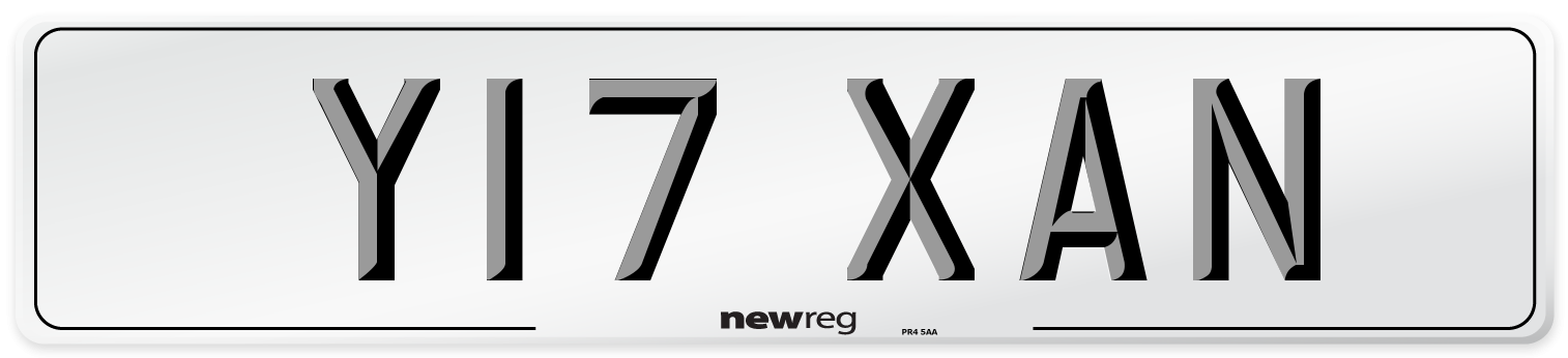Y17 XAN Number Plate from New Reg